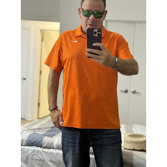 Nike Polo Dri Fit Golf Orange Large - Picture 2 of 2